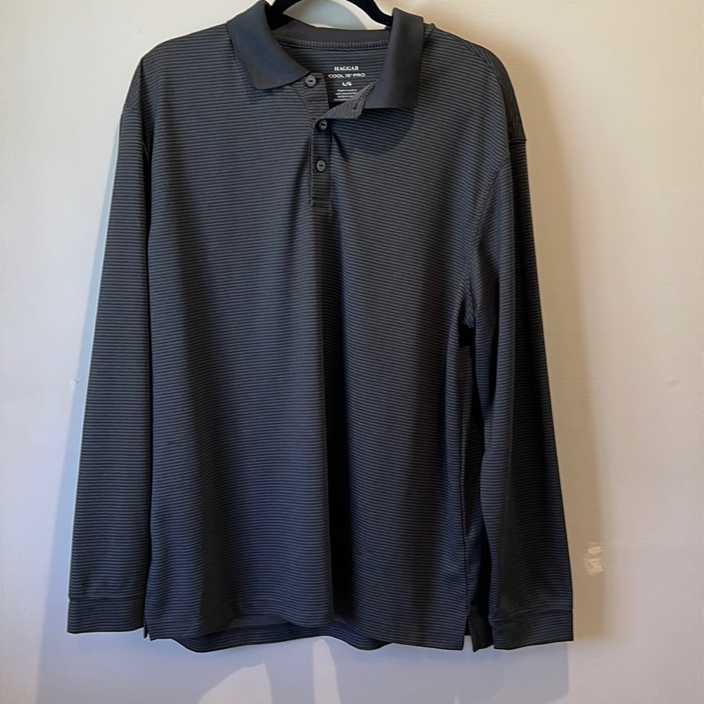 Haggar Cool 18 Pro Long Sleeve Polo - Picture 2 of 10